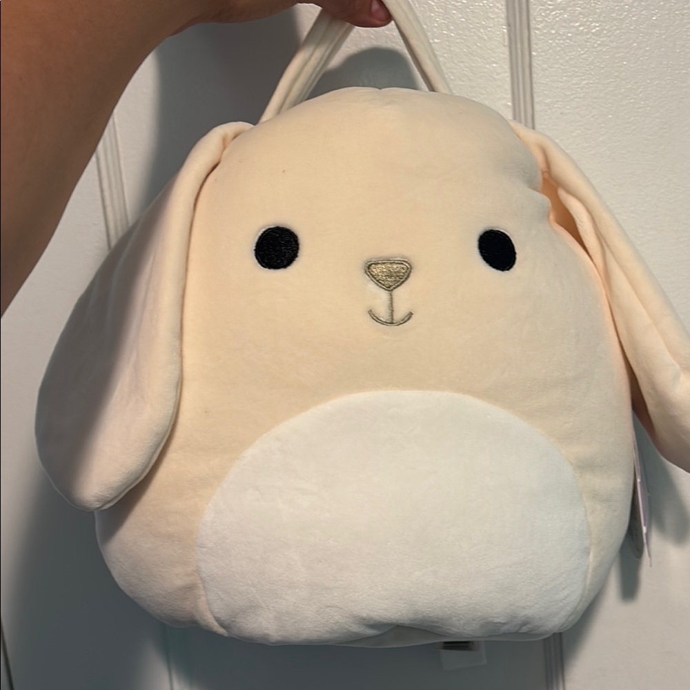Plush Bunny Pet Toy - Cream and White